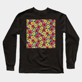 Colourful Abstract Pop Art Florals Long Sleeve T-Shirt